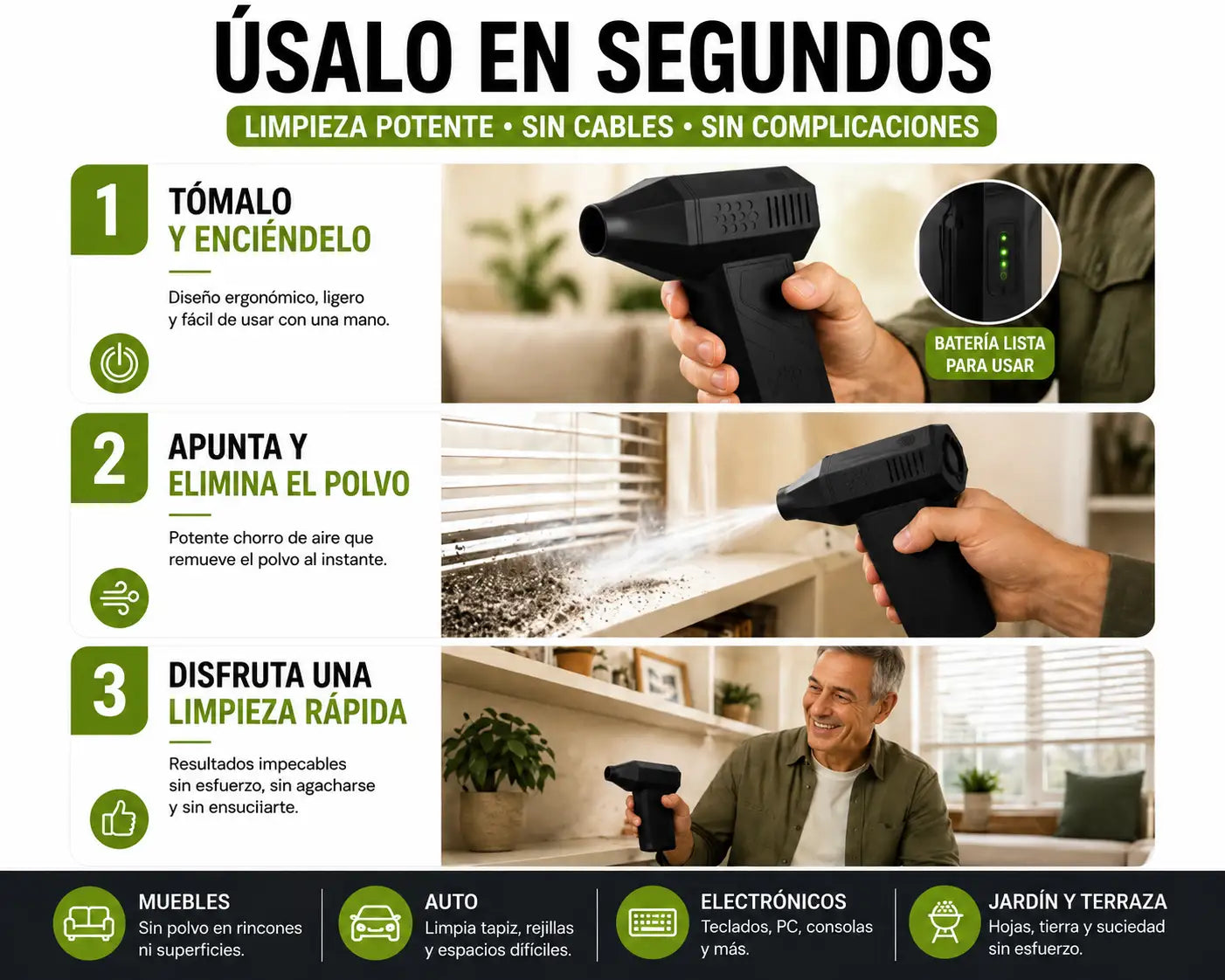 SOPLADOR DE AIRE ELÉCTRICO TurboClean Pro
