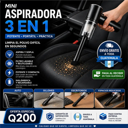 MINI ASPIRADORA PORTATIL 3 EN 1