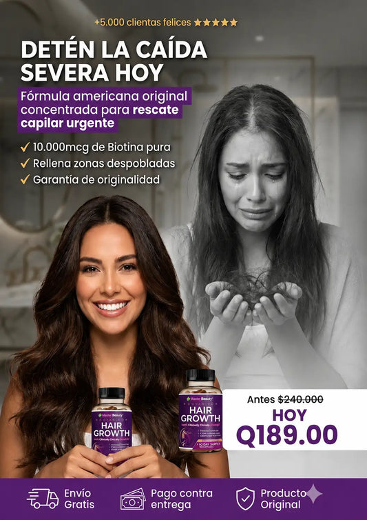 CABELLO MAS FUERTE, UÑAS MAS RESISTENTES, PIEL RADIANTE CON HAIR GROW ADVANCE